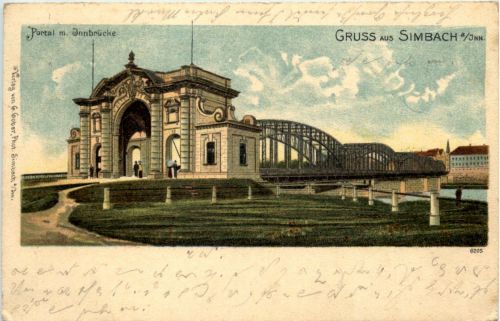 Gruss aus Simbach am Inn - Litho