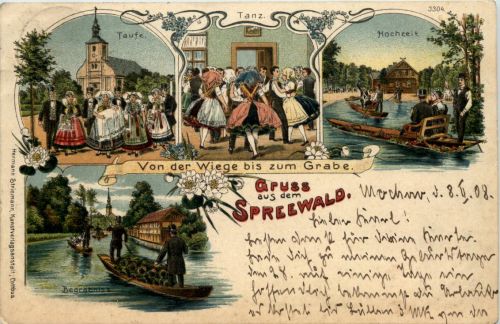 Gruss aus dem Spreewald - Litho