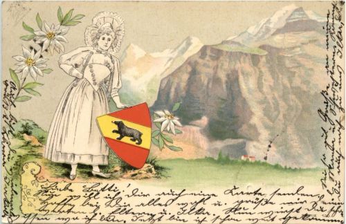 KAnton Bern - Litho Prägekarte