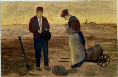 Handgemalt - Das Abendläuten