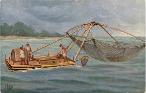 Philippinisches Fischerboot - Künstler AK Rave