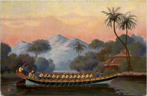 Manarinenboot Cochinchina - Künstler AK Rave