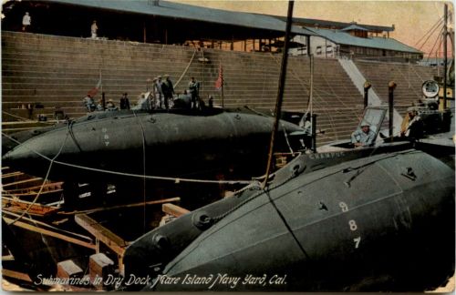 Submarines in Dry Dock MAre Island Navy Yards