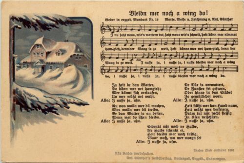Liederkarte - Bleib mer noch a wing do