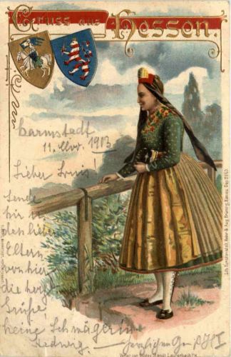 Gruss aus Hessen - Litho