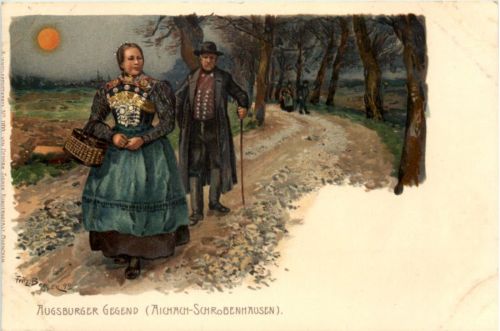 Augsburger Gegend - Aichach Schrobenhausen - Litho