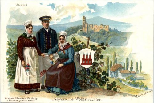 Bayrische Volkstrachten - Steinfeld - Litho