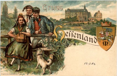 Gruss aus dem Hessenland - Litho