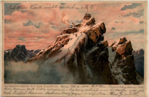 Sonnenaufgang auf der Zugspitze - Künstler Zeno Diemer