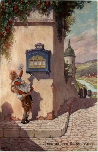 Künstler AK Arthur Thiele - Gruss an den lieben Vater