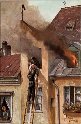 Feuerwehr - Künstler AK Willly Moralt