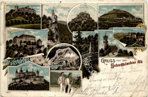 Gruss von der Schwäbischen Alb- Litho
