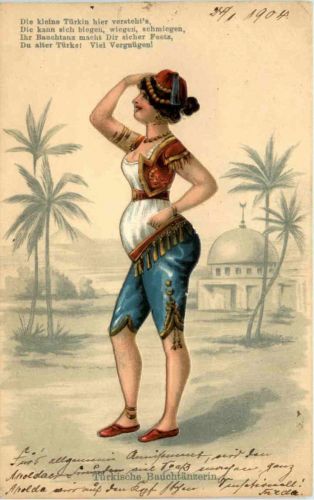 Türkische Bauchtänzerin - Silhouetten Postkarte