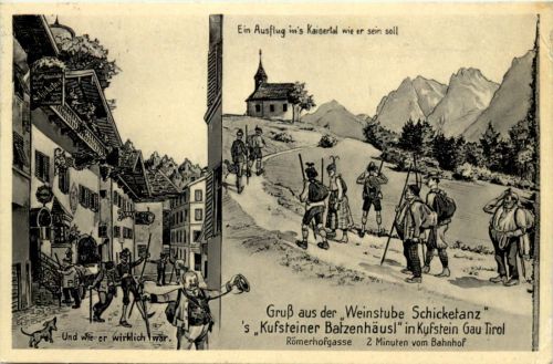 Kufstein - Gruss aus der Weinstube Schicketanz