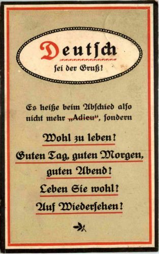 Deutsch sei der Gruss