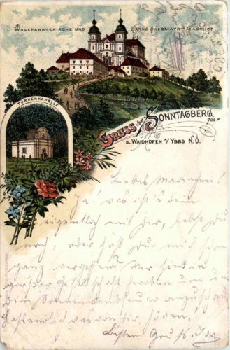 Gruss vom Sonntagberg bei Waidhofen Ybbs - Litho