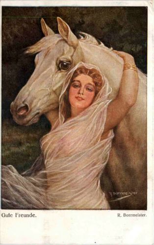 Frau mit Pferd