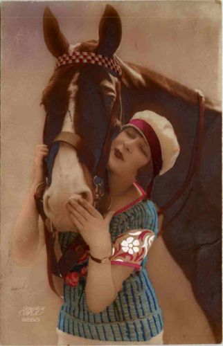 Frau mit Pferd