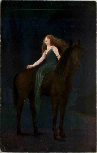 Frau mit Pferd