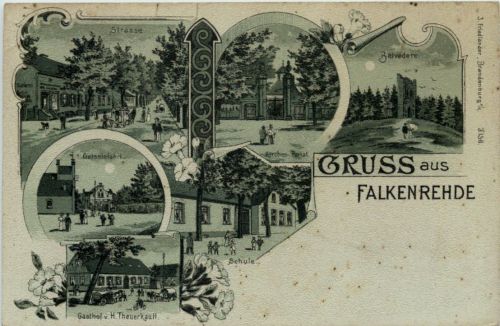 Gruss aus Falkenrehde - Litho - Ketzin
