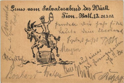 Gruss vom Salvatorabend des Württ. Pionier Batl. 13