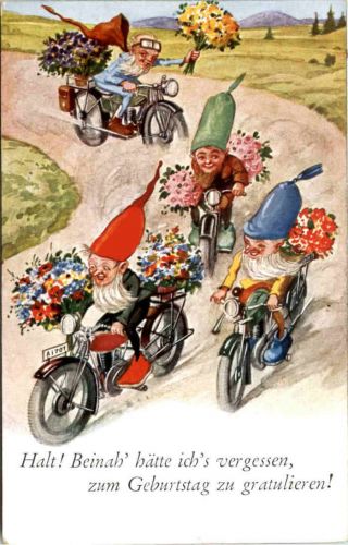 Zwerge auf Mottorrad - Geburtstag