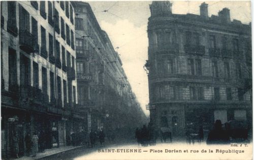 Saint-Etienne, Place Dorian et rue de la Republique