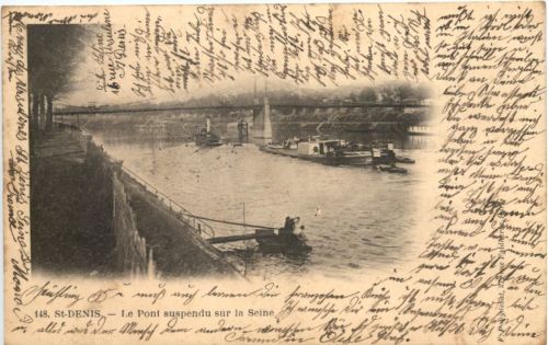 St-Denis, Le Pont suspendu sur la Seine