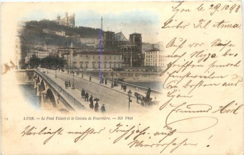 Lyon, Le Pont Tilsitt et le Coteau de Fourviere