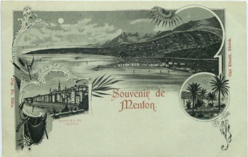 Souvenir de Menton - Litho