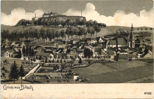 Gruss aus Bitsch - Litho