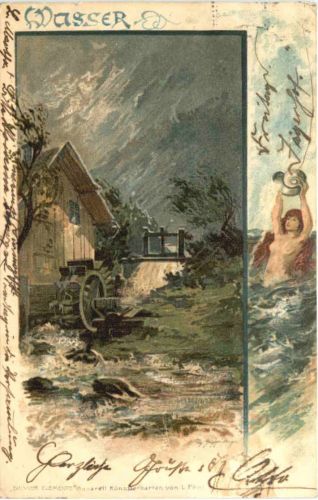 Wassermühle - Litho