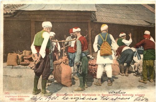 Sarajevo - Scenen vom alten Marktplatz