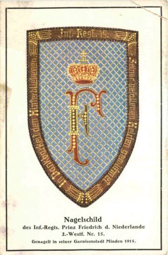 Nagelschild des Inf Regiment Prinz Friedrich
