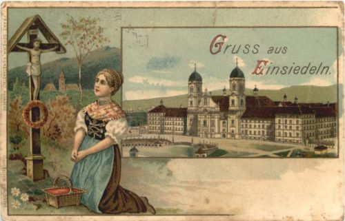 Gruss aus Einsiedeln - Litho