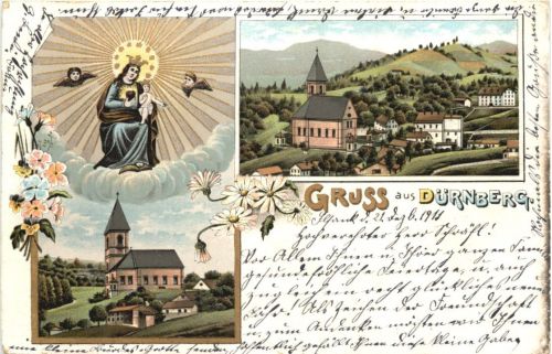 Gruss aus Dürnberg - Litho - Hallein