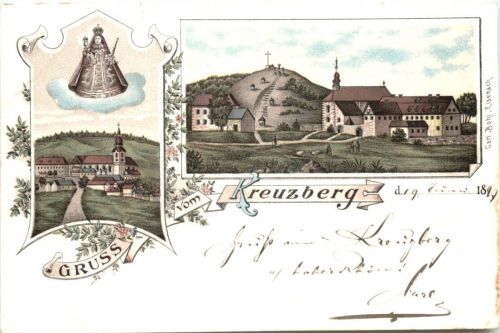 Gruss vom Kreuzberg - Litho - Bischofsheim in der Rhön