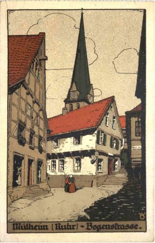 Mülheim Ruhr - Bogenstrasse - Stein Zeichnung
