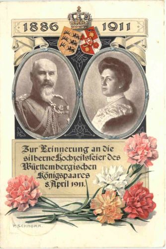 Silberne Hochzeitsfeier Württemberg 1911 - Ganzsache