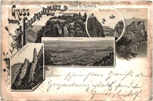 Gruss vom Hexentanzplatz - Litho