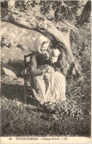 Corses - Fileuse de Lin