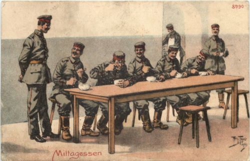 Künstler Ak Arthur Thiele - Feldpost 10. Inf Rgt