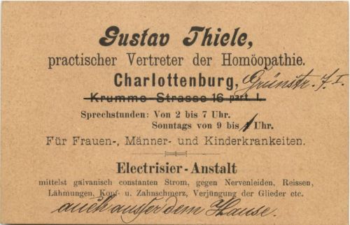 Charlottenburg - Gustav Thiele - Homöopathie