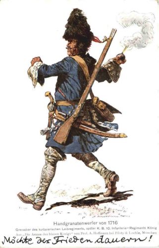 K. B. 10. Inf. Regiment - Handgranatenwerfer von 1716