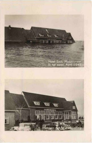 Hotel Smit - Middenmeer - In het water April 1945