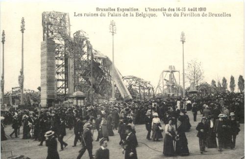 Bruxelles Exposition - L Incendie 1910