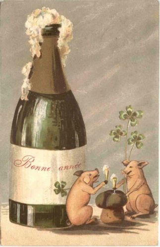Schweine mit Champagner