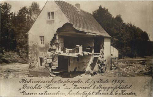 Zwiesel bei Berggiesshübel - Hochwasserkatastrophe 1927