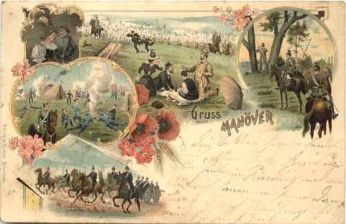 Gruss vom Manöver - Litho
