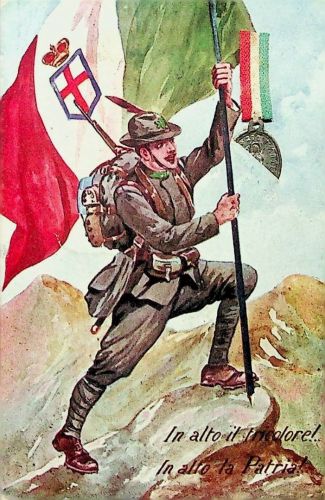 In alto la Patria mit kleiner Medaille - Italia